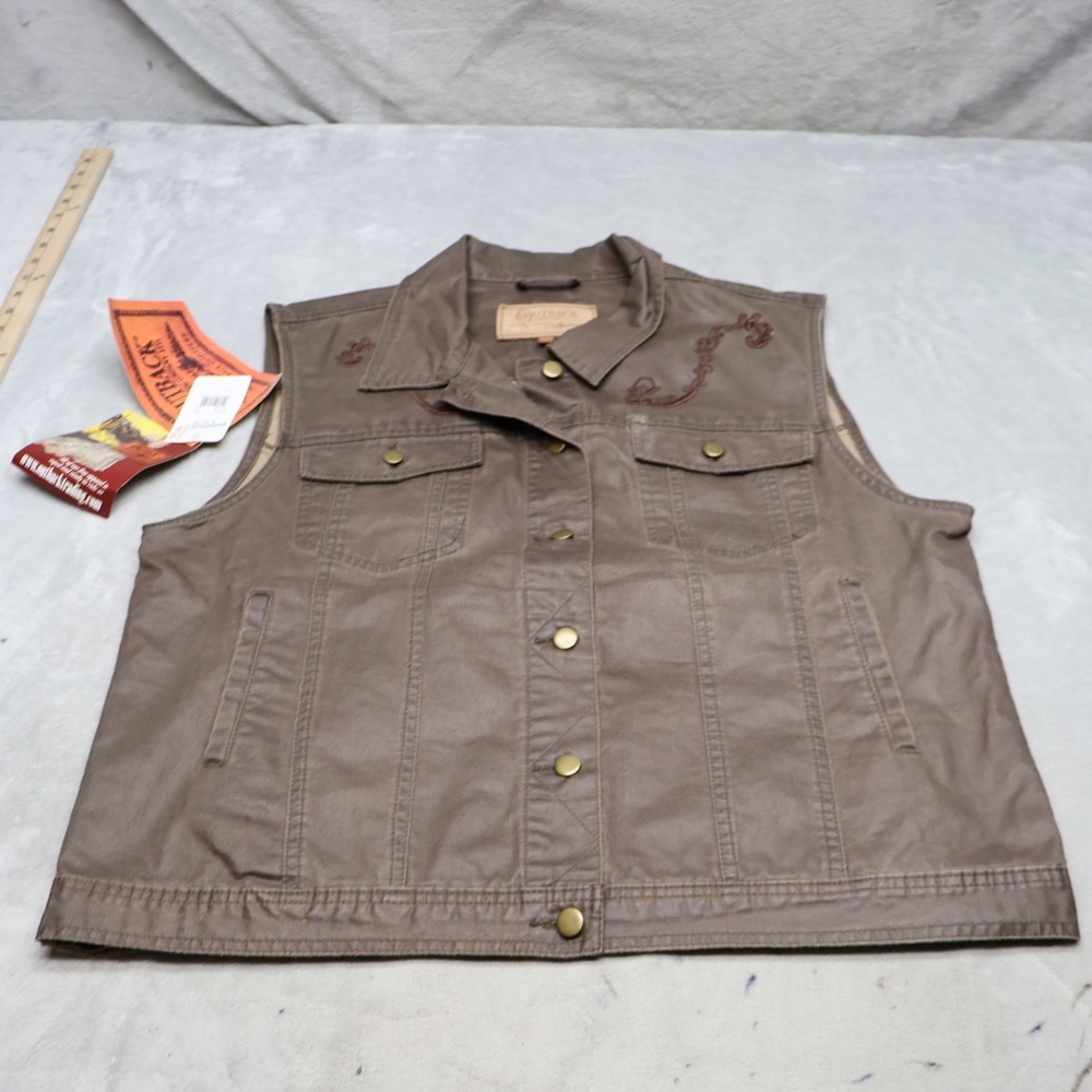 Outback Trading Vest Mens XL Brown Summer Blossom Western Equestrian $60 NEW